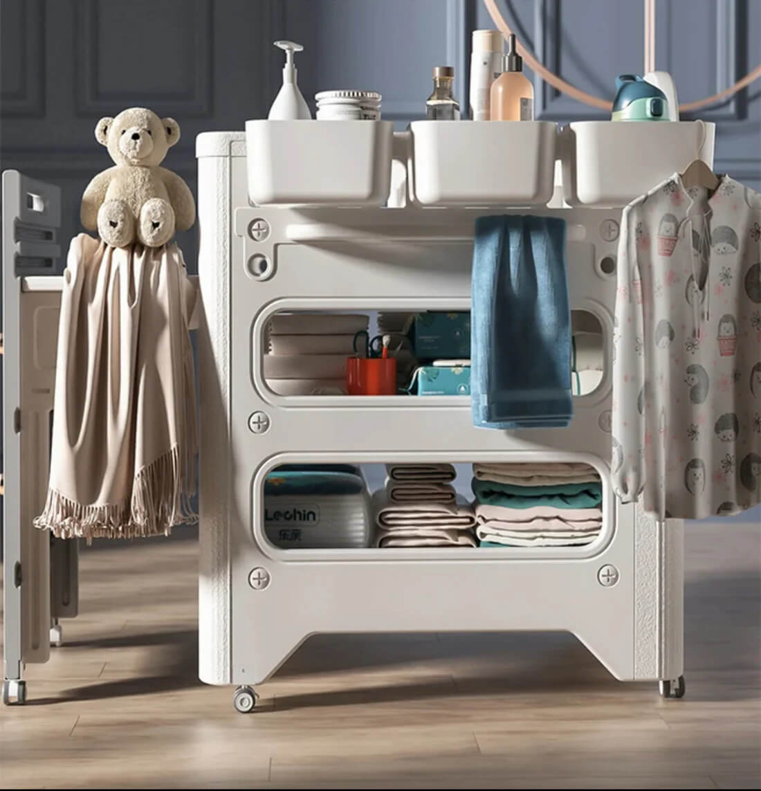 Multifunctional Bathroom Baby Pull out Diaper Changing Table